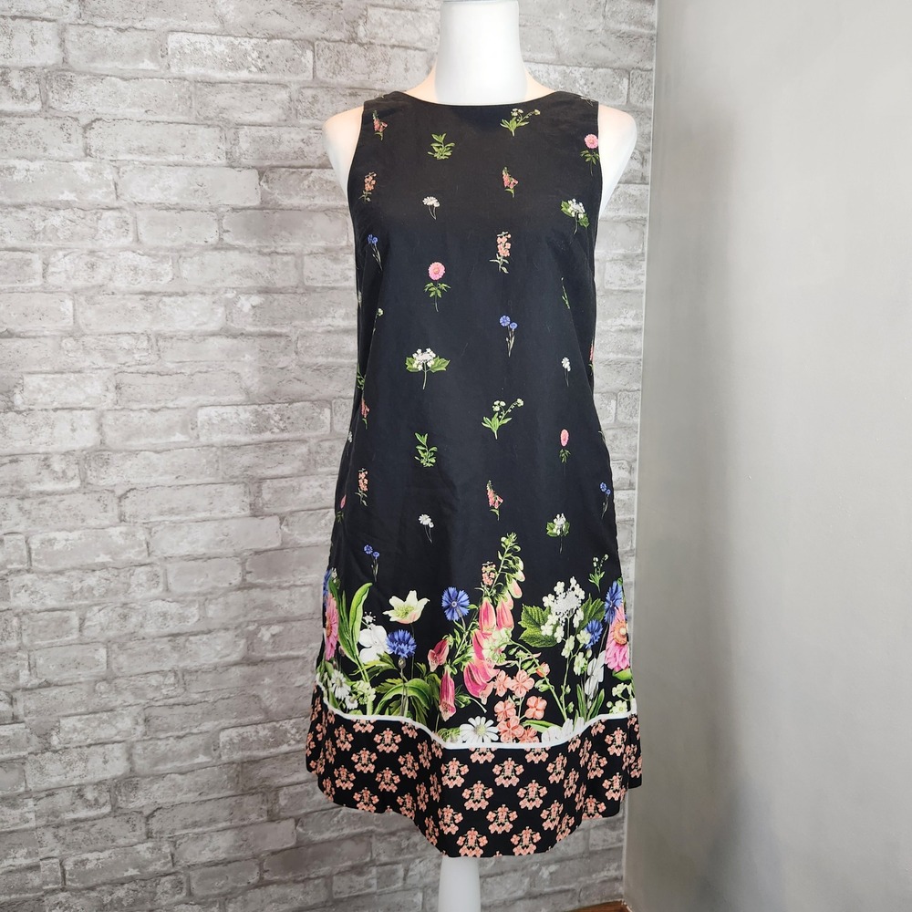 Ted Baker London Millaa Florence Dress Floral Black A-Line Bow Back Botanical 2